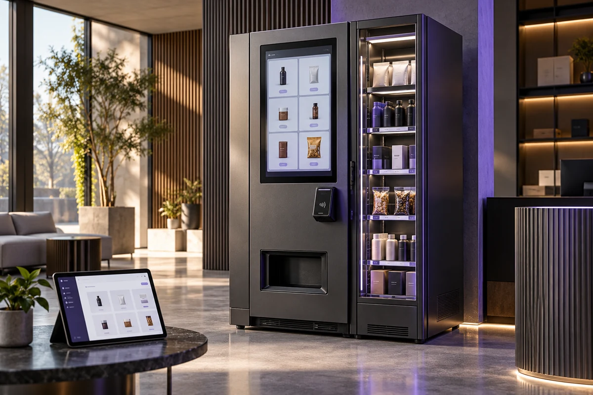 Авторска визуална концепция за Smart Vendica: смарт вендинг машина и интерфейс за управление